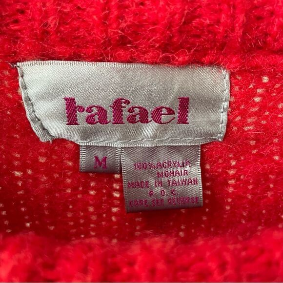 Vintage 80s 1980s Rafael Acrylic Mohair Biplane Airplane Novelty  Sweater M - Picture 9 of 10